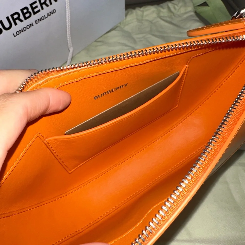 Burberry Mini Olympia Leather Shoulder Bag in Orange - Picture 4 of 16
